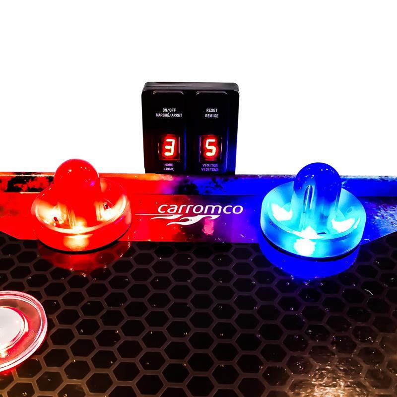Masa Air Hockey Fire vs Ice, LED, tablă scor electronică, 135 cm
