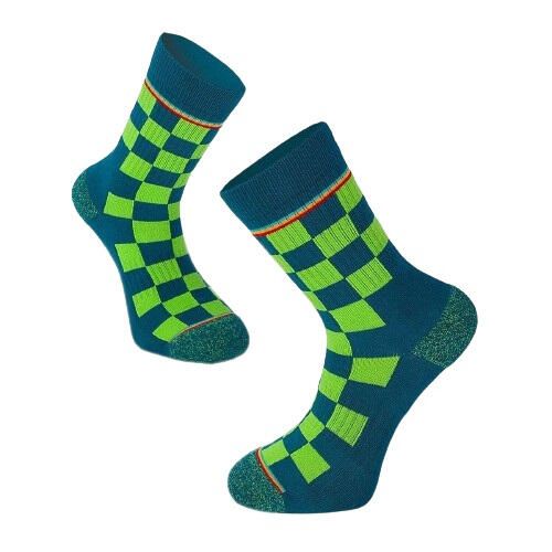 Sosete bumbac Active Lifestyle Socks Squares Verde Petrol, 39-42 EU