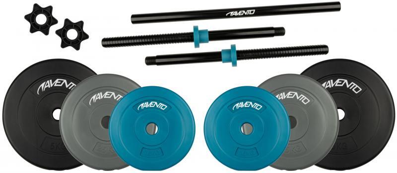 Avento Ensemble d'haltère réglable 20 kg Noir, bleu et gris 5/7