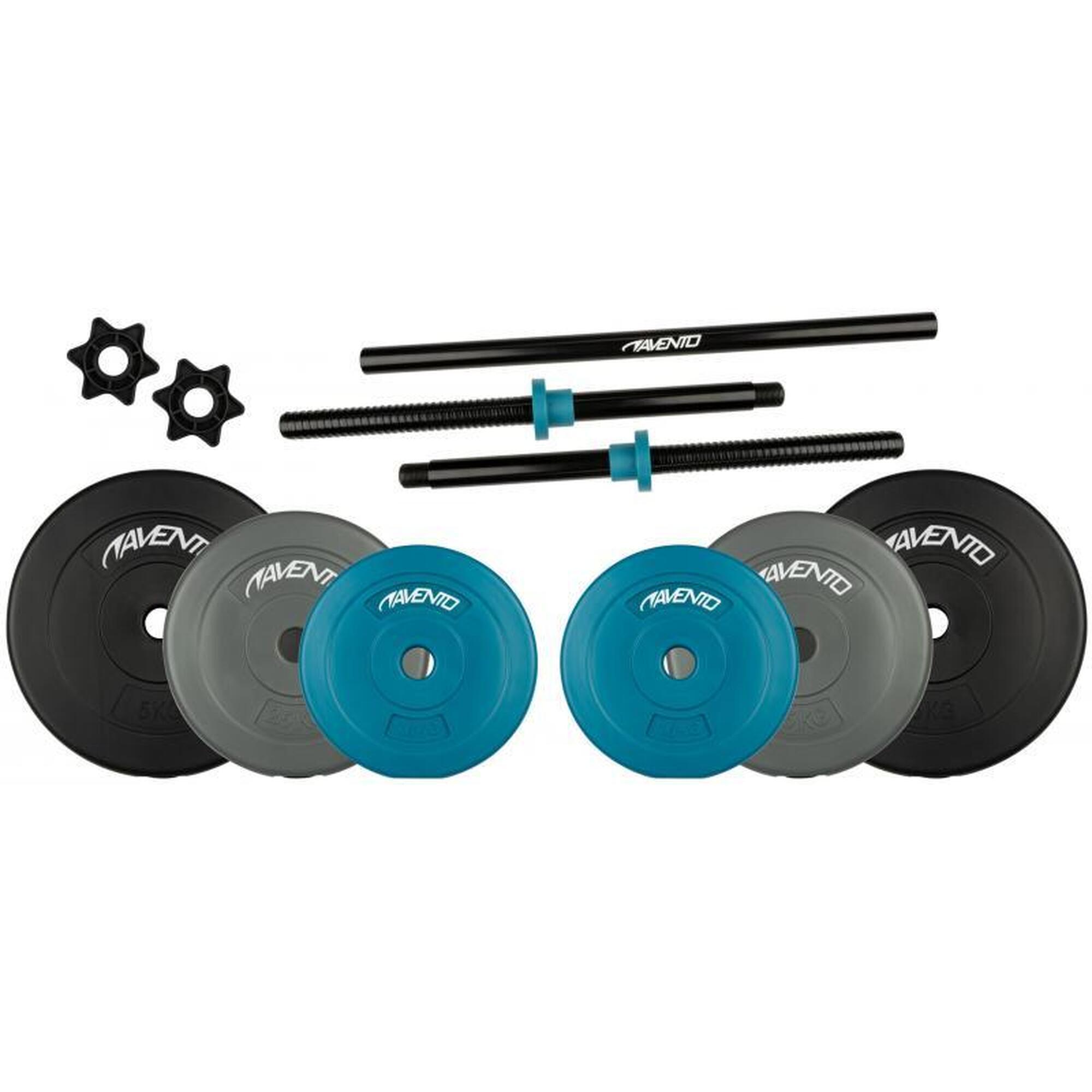 Gantera ajustabilă Avento 20 kg, negru