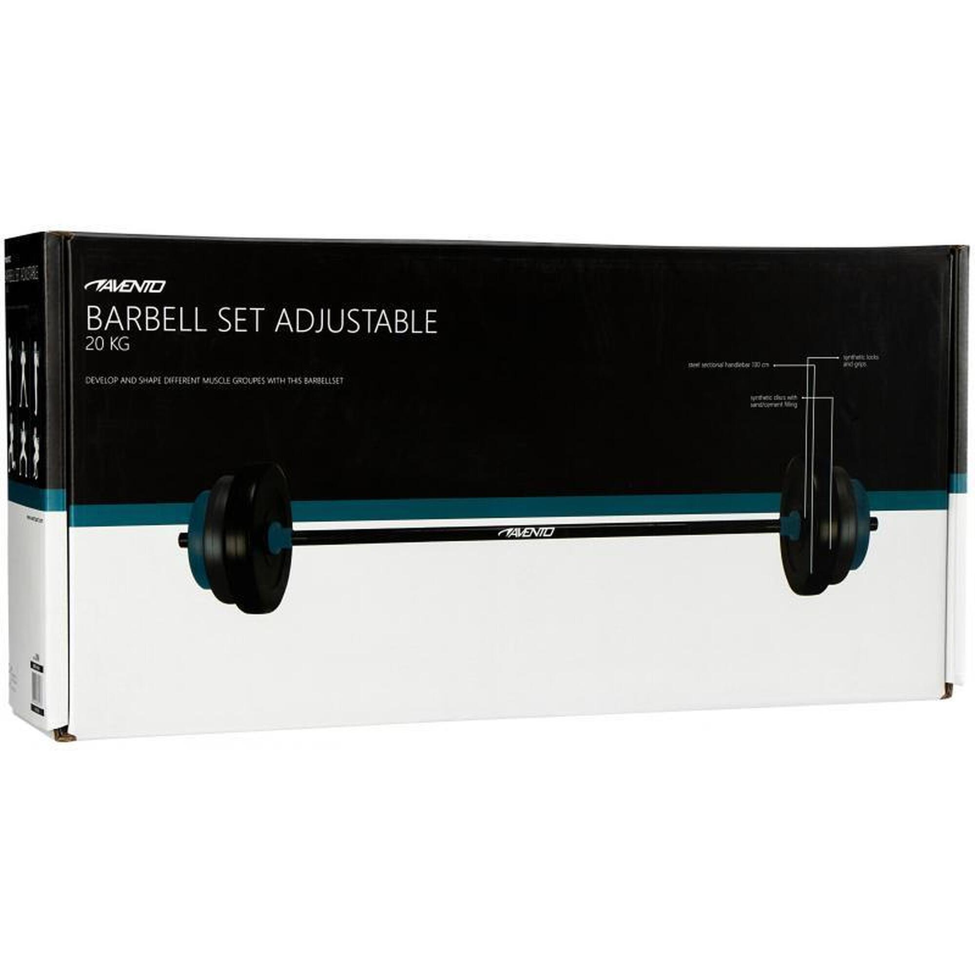 Gantera ajustabilă Avento 20 kg, negru