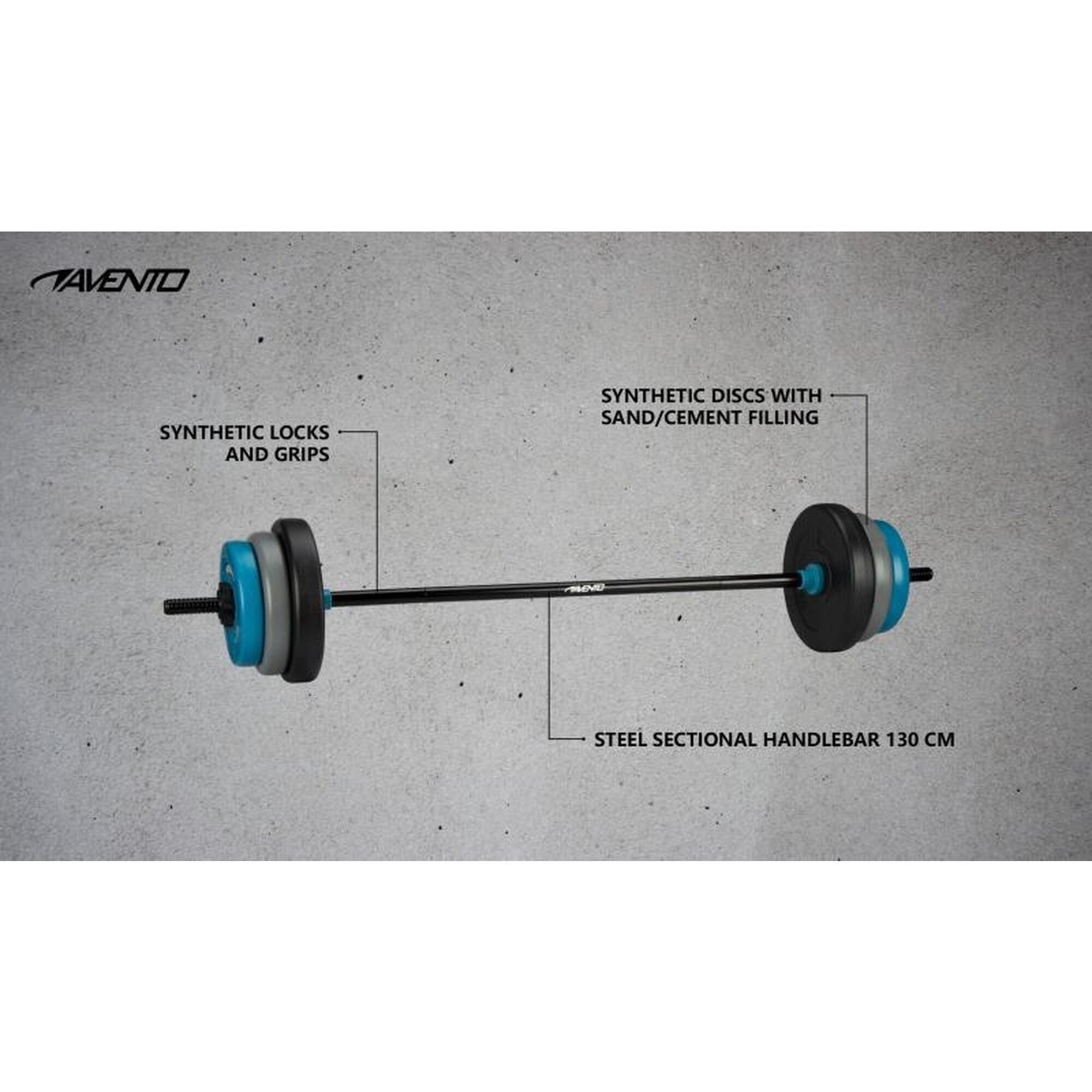 Gantera ajustabilă Avento 20 kg, negru