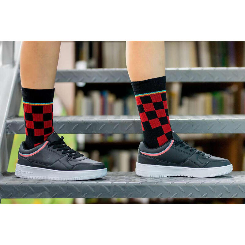 Sosete bumbac Active Lifestyle Socks Squares Rosu Negru, 43-46 EU