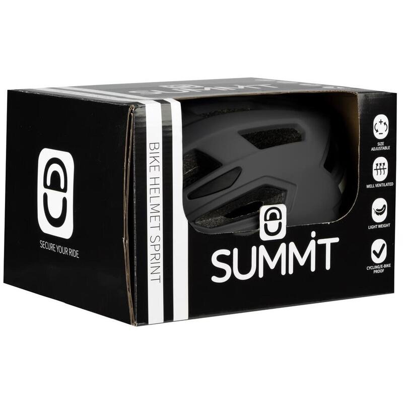 Cască bicicletă Summit, ajustabilă pentru adulți, negru, mărime unică.
