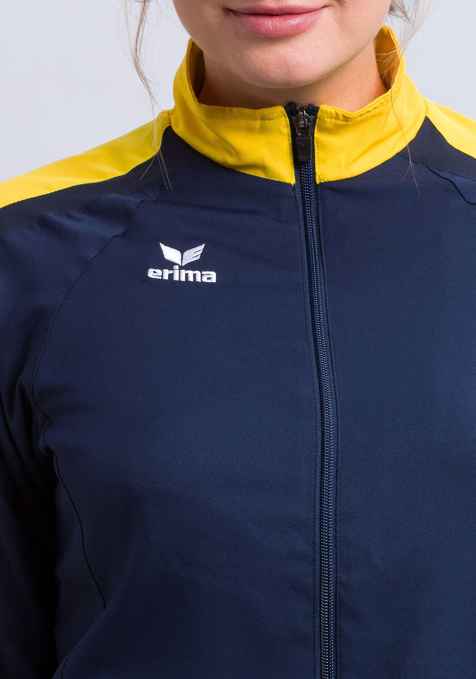 Erima Liga 2.0 Presentatiejack Dames - New Navy / Geel / Donker Navy 4/6
