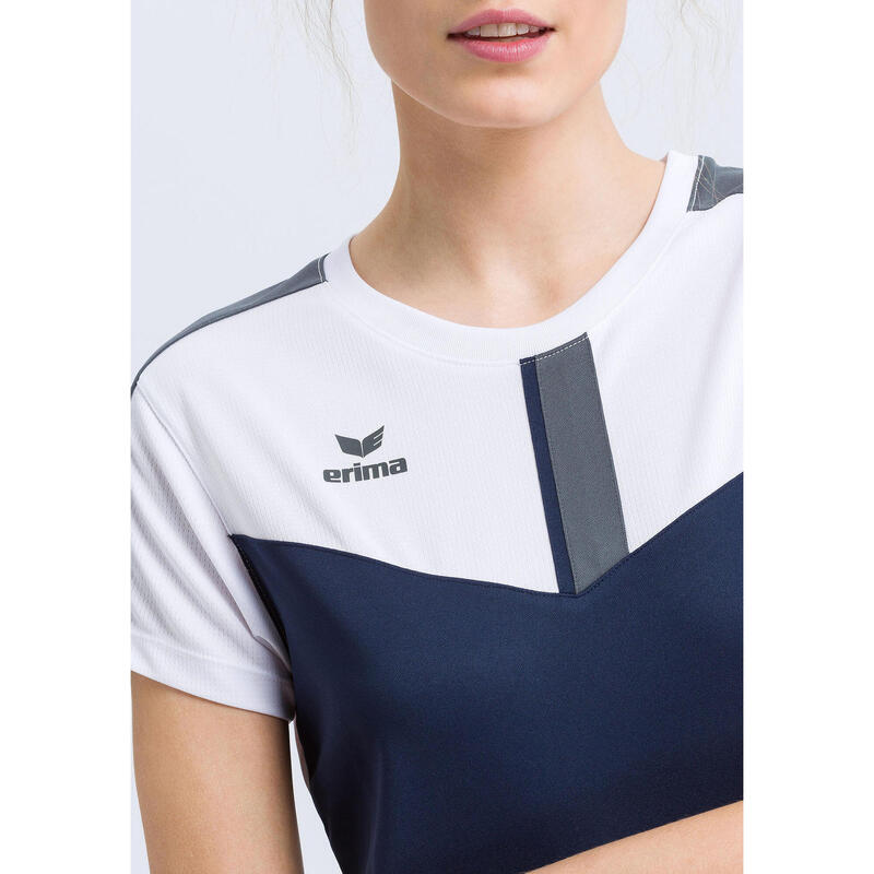 Tricou ERIMA Squad Alb/Navy/Gri