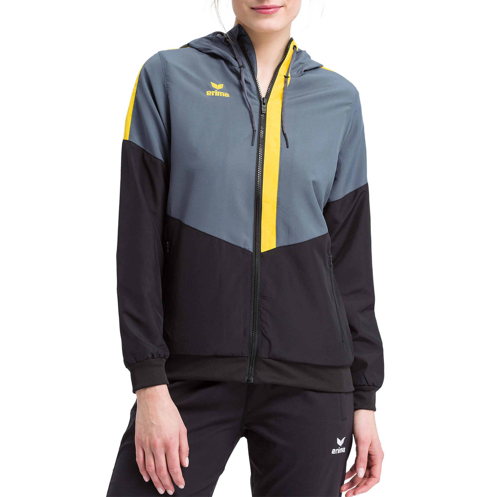 Veste D'hiver Femme Erima Squad Basic - Coupe Cintrée, Déperlante, Matelassée - Capuche Ajustable, Poches à Bouton-pression - 9