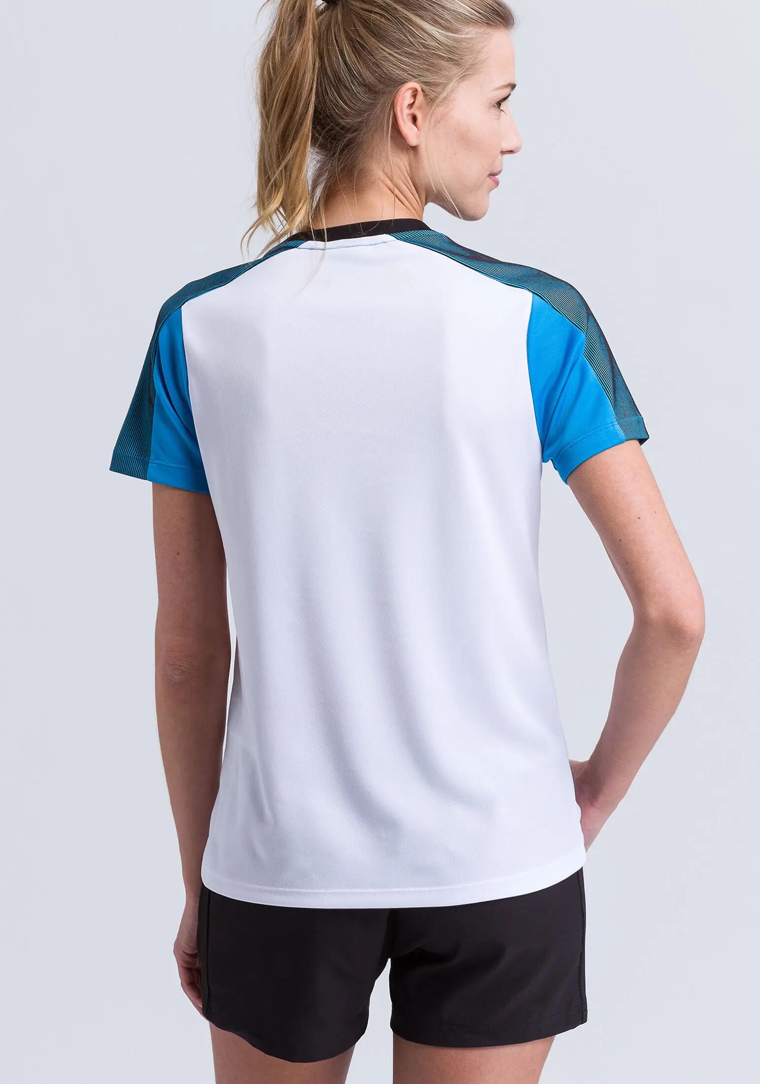 Tricou ERIMA Premium One 2.0  Dama Alb/Albastru/Negru 2/7