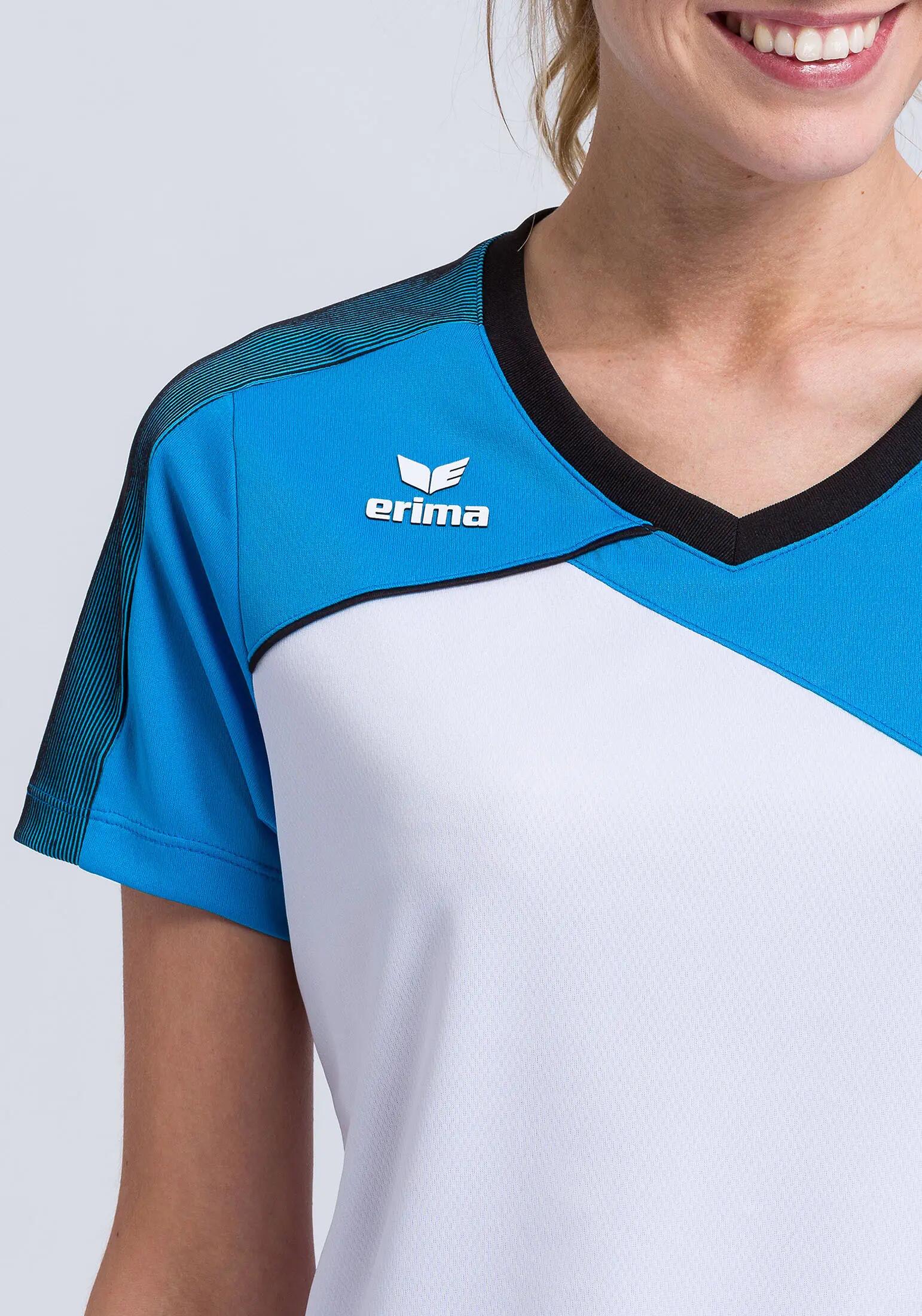 Tricou ERIMA Premium One 2.0  Dama Alb/Albastru/Negru 4/7