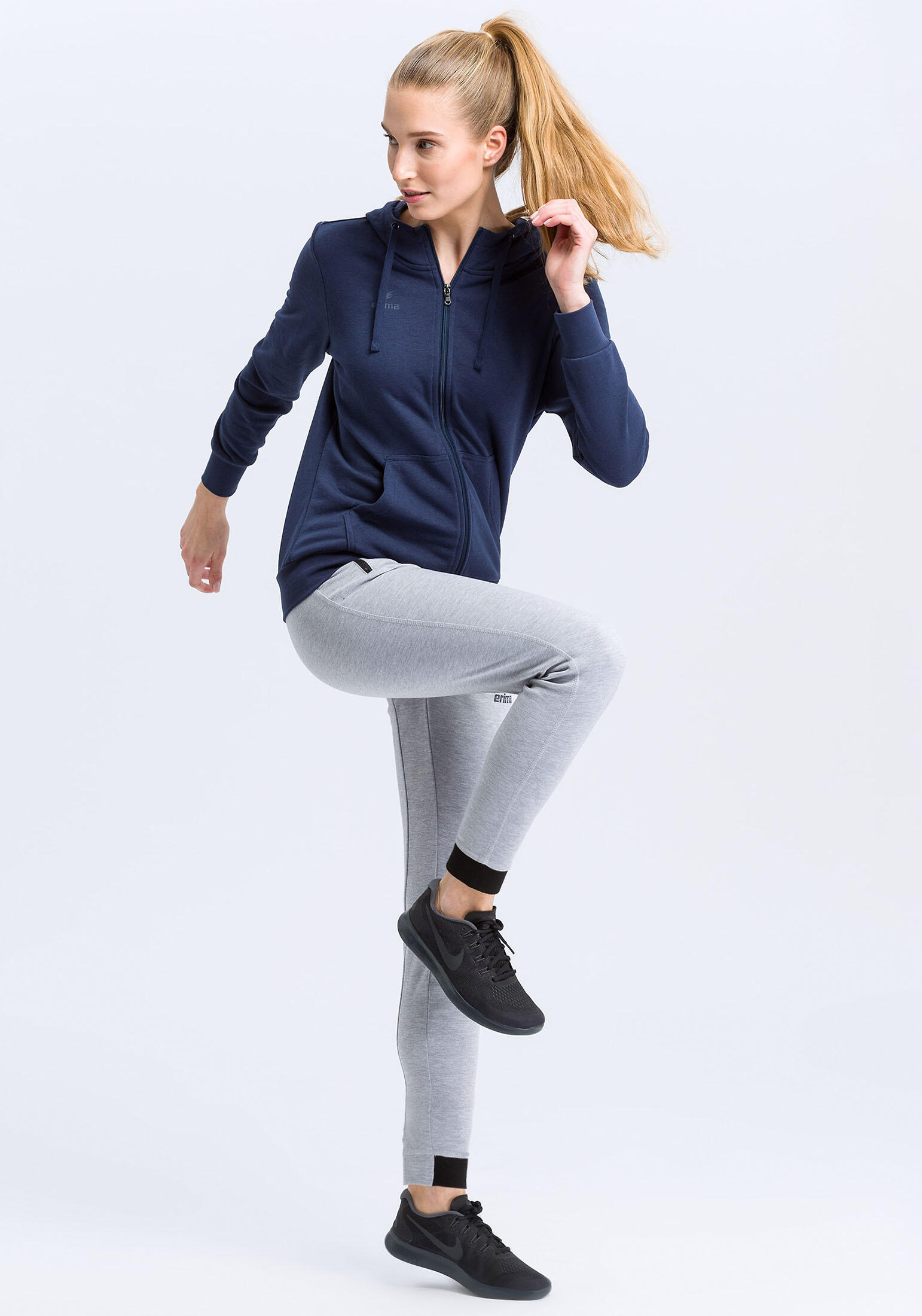 Damen Kapuzensweatjacke 3/8