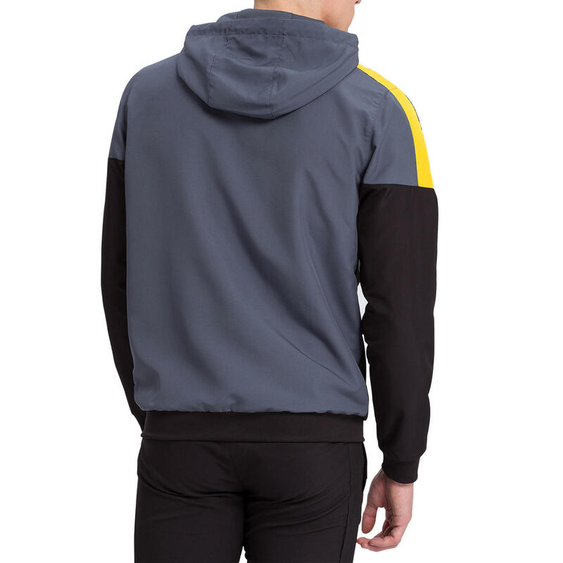 Trainingsjack Squad heren polyester grijs/zwart maat L