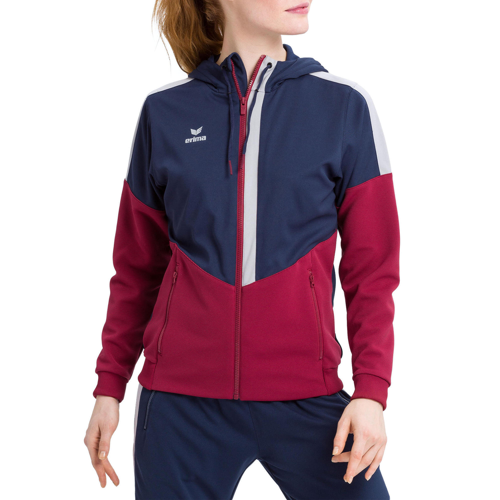 Erima - Veste À Capuche Femme Erima Training - Veste - Bleu|rouge - 36 Xs - Decathlon