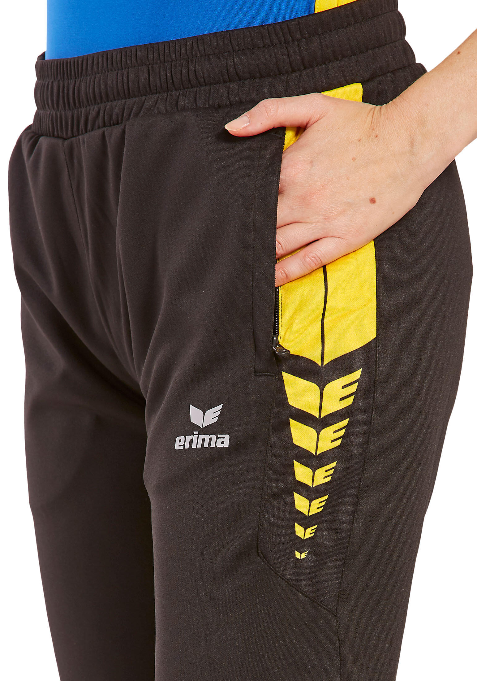 Erima Six Wings Worker Broek Dames - Zwart / Geel 4/7