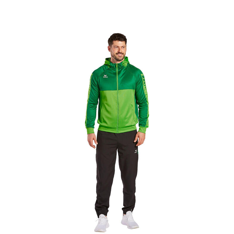 Jachetă de antrenament Erima Six Wings cu glugă verde