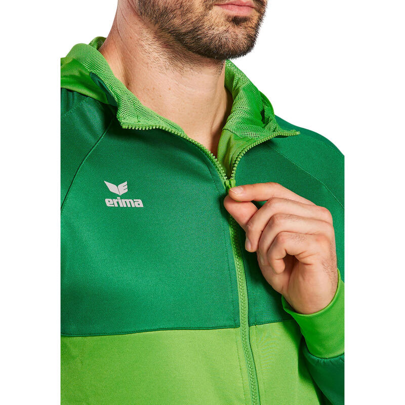 Jachetă de antrenament Erima Six Wings cu glugă verde