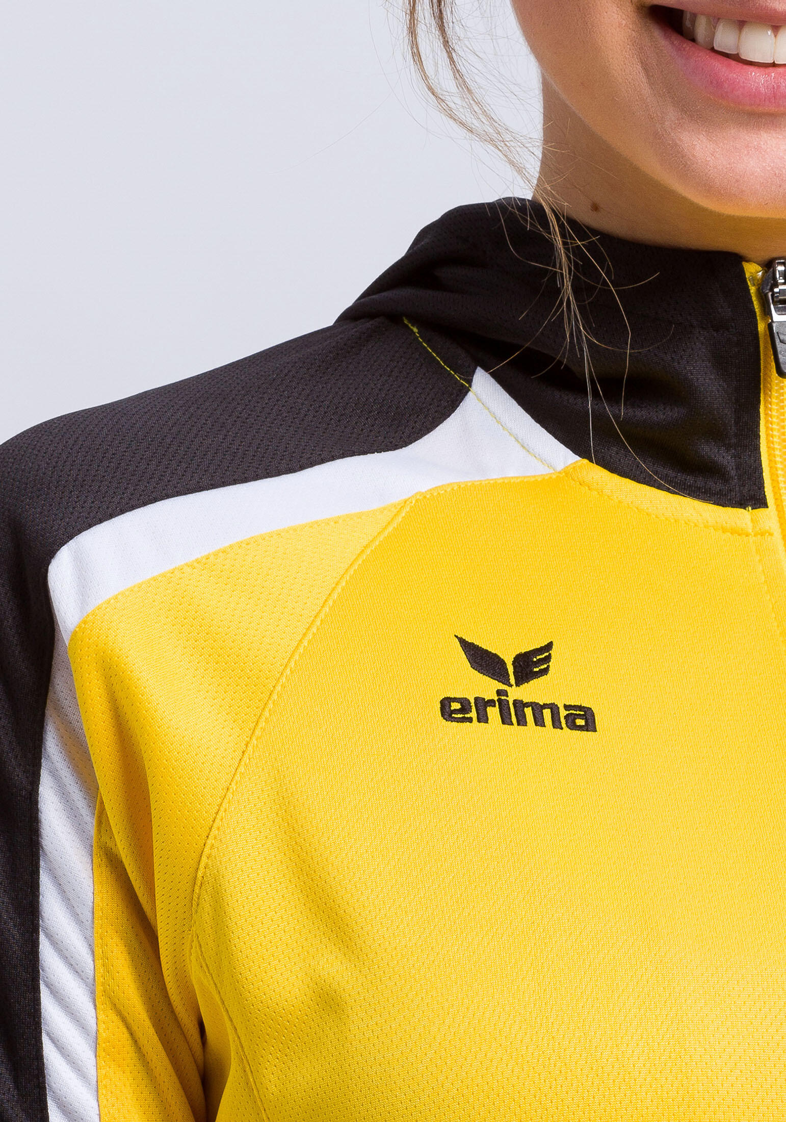 Erima Liga 2.0 Veste d'entraînement à capuche femmes - Jaune / Noir / Blanc 4/6