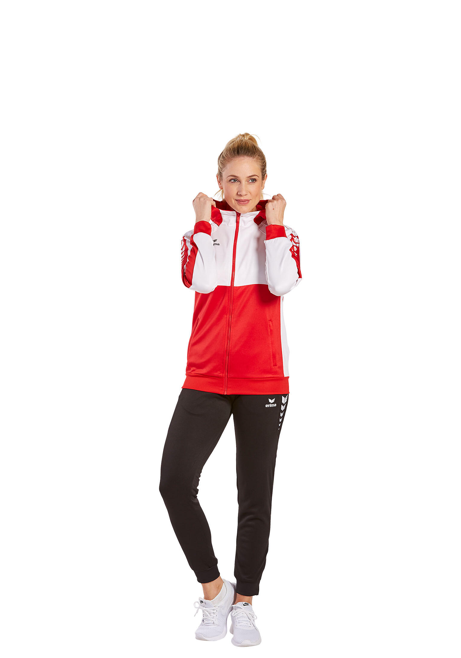 Dames trainingsvest met capuchon Erima Six Wings 3/7