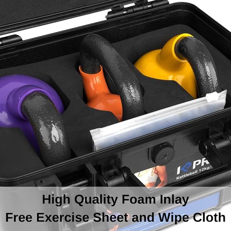 Set kettlebells 2kg-4kg-6kg multicolor în cutie solidă