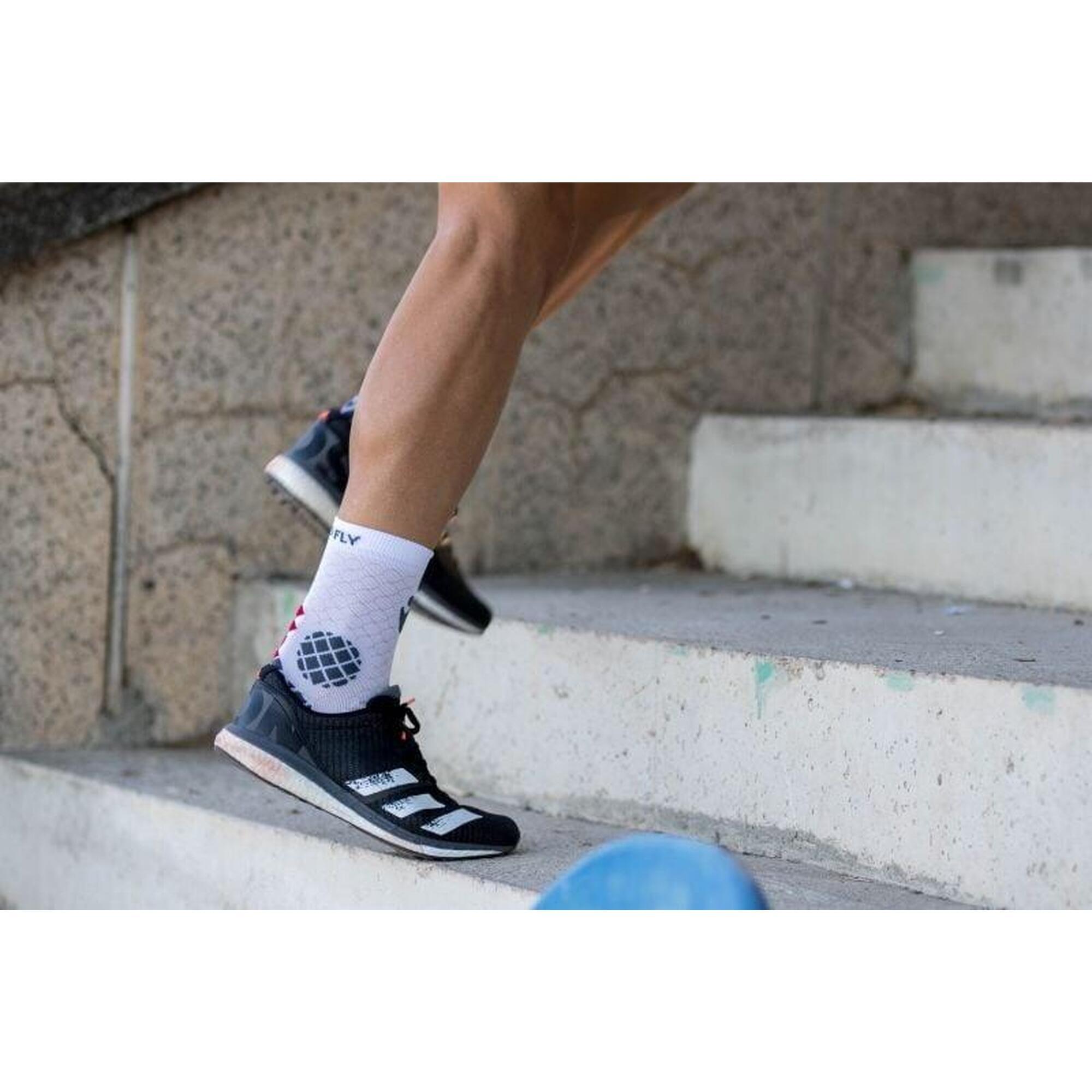 Sosete compresive pentru sport COMPRESSION SOCKS White Grey