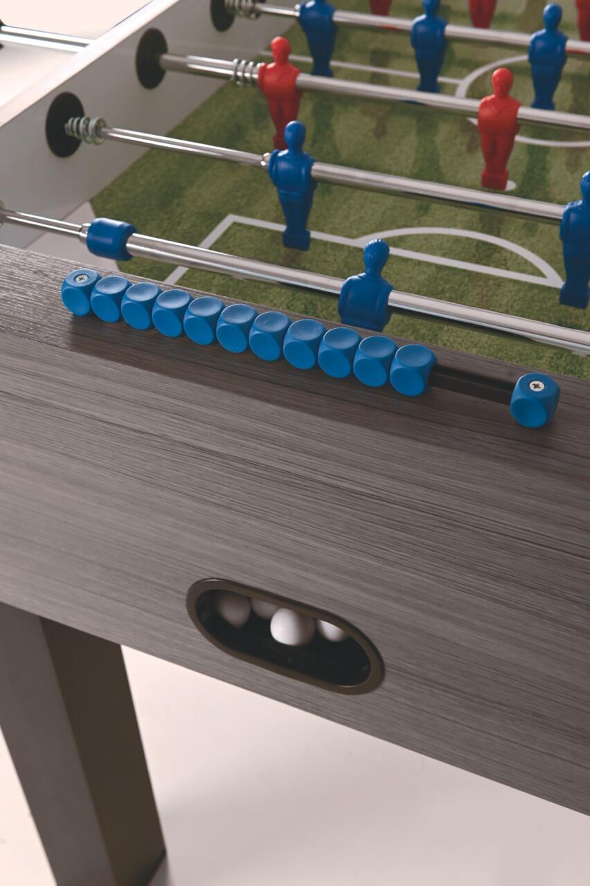 [F100GRRLNO] Calciobalilla in rovere Grigio con Aste Rientranti 3/7