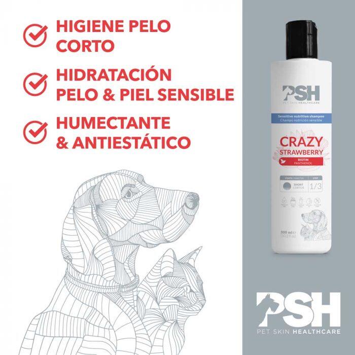 Champú para Perros PSH CRAZY STRAWBERRY SHAMPOO 300 ml