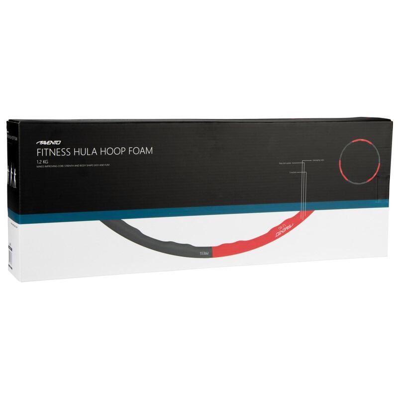 Cerc fitness Hula Hoop 1,2 kg, 100 cm, gri/roșu