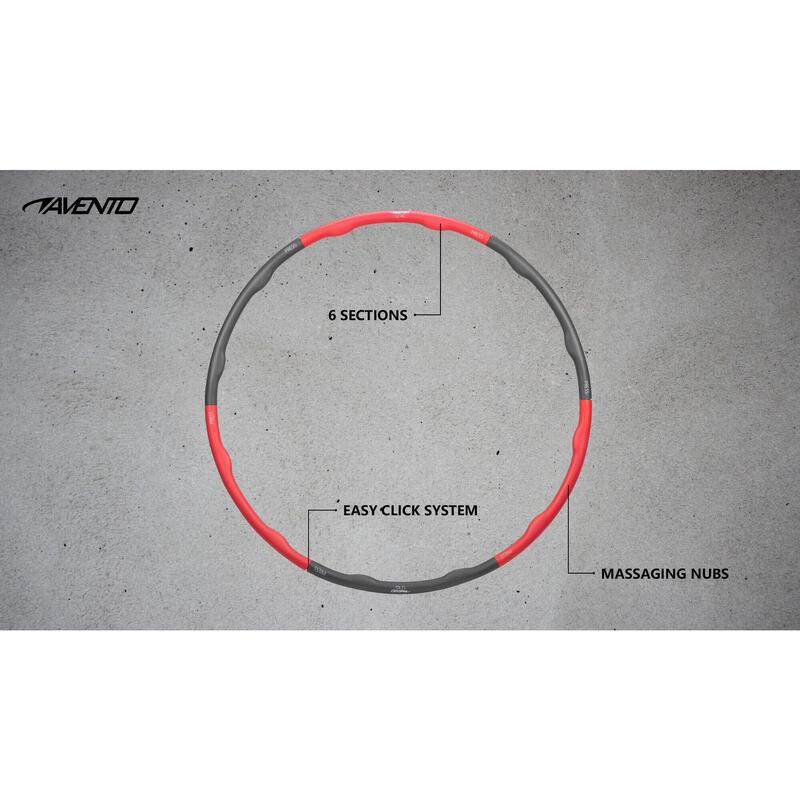 Cerc fitness Hula Hoop 1,2 kg, 100 cm, gri/roșu