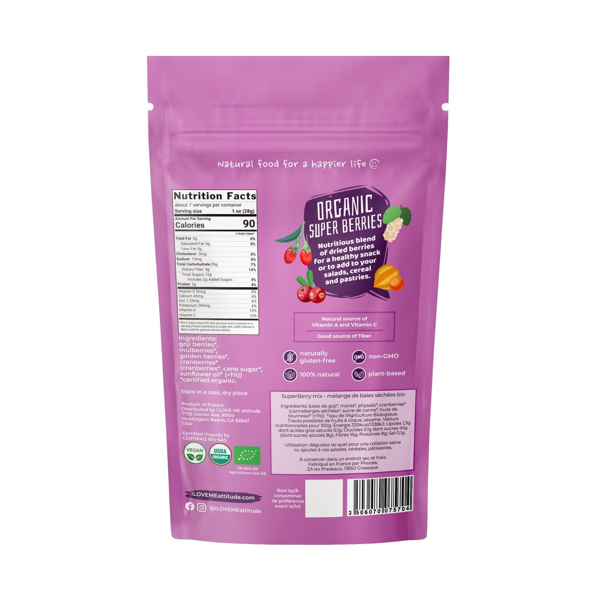 Mix SuperBerry biologico - goji, mirtilli rossi, more, physalis 2/2