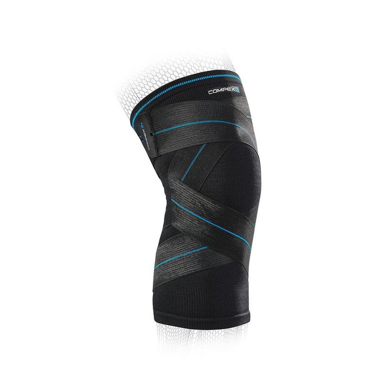 COMPEX ACTIV KNEE+ Suporte de compressão do joelho com tiras cruzadas