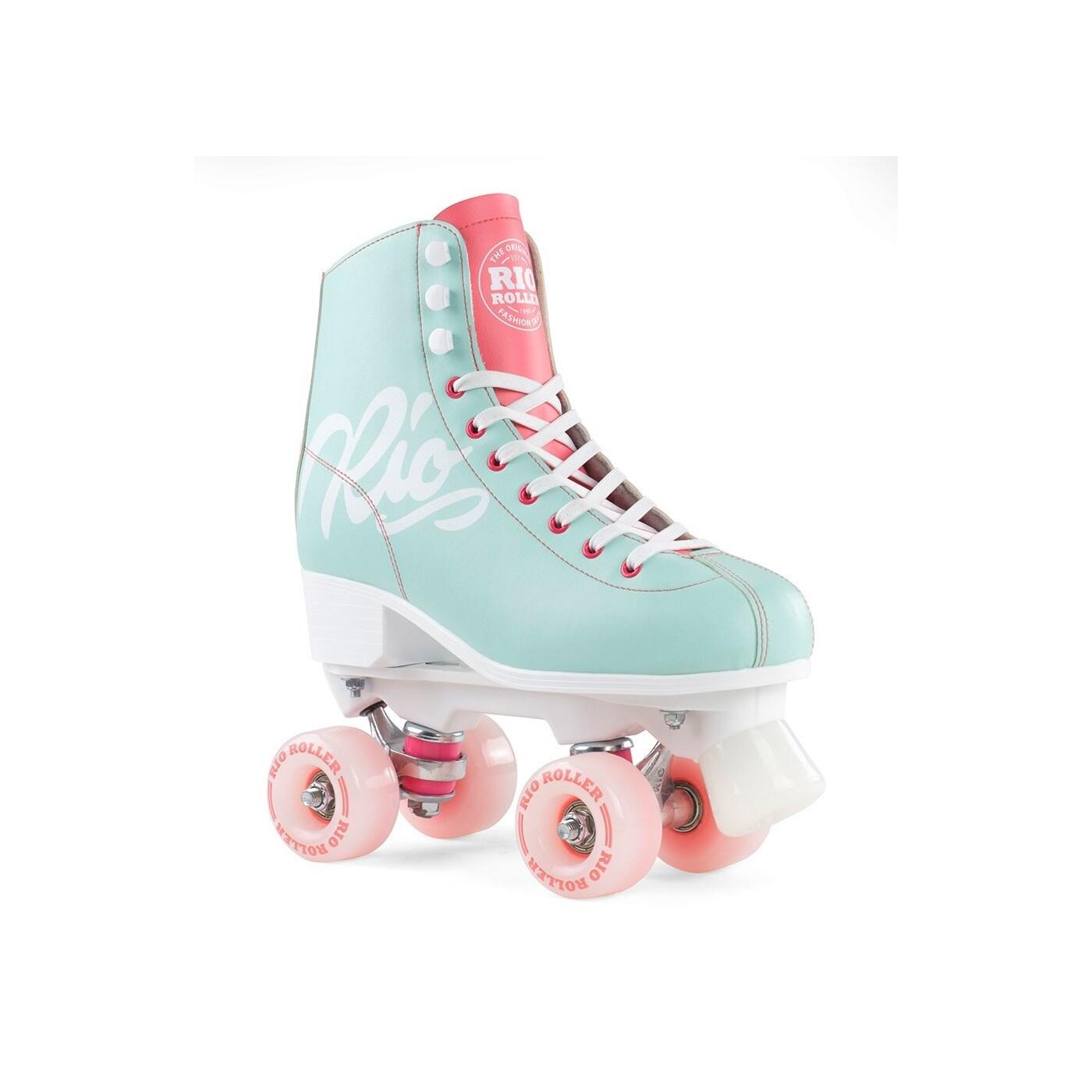 Rio Roller - Roller Quad Script Bleu Ciel - Patins À Roulettes - Bleu|orange - 39,5 - Decathlon