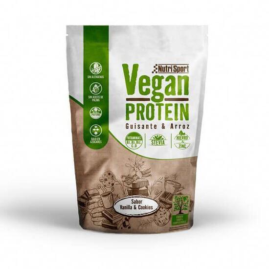 Vegan Protein - 468g Vainilla con Galletas Nutrisport