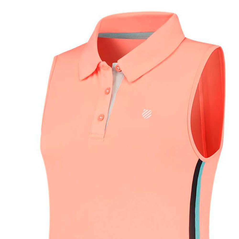 Polo sin mangas Hypercourt tenis y pádel Mujer K-Swiss rosa 3/4