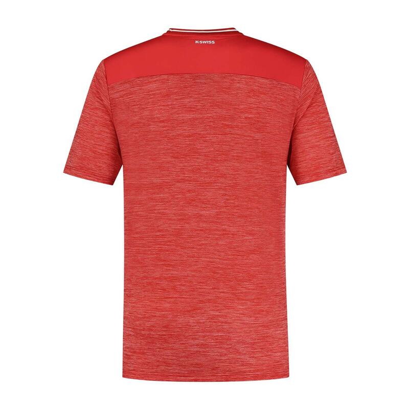 Camiseta manga corta Hypercourt Melange tenis y pádel Hombre K-Swiss rojo