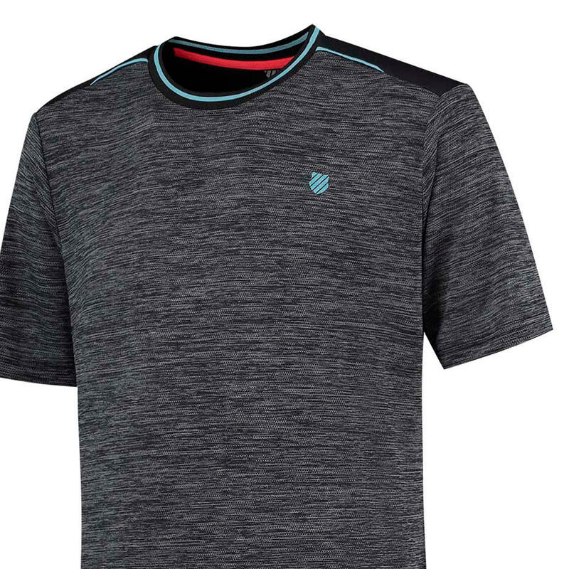 Camiseta manga corta Hypercourt Melange tenis y pádel Hombre K-Swiss negro