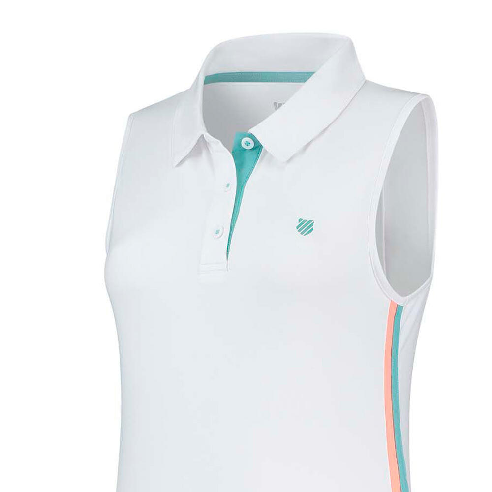 Polo sin mangas Hypercourt tenis y pádel Mujer K-Swiss blanco 3/4