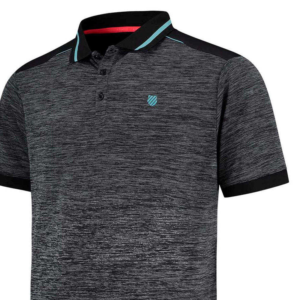 Polo manga corta Hypercourt Melange tenis y pádel Hombre K-Swiss negro 3/4