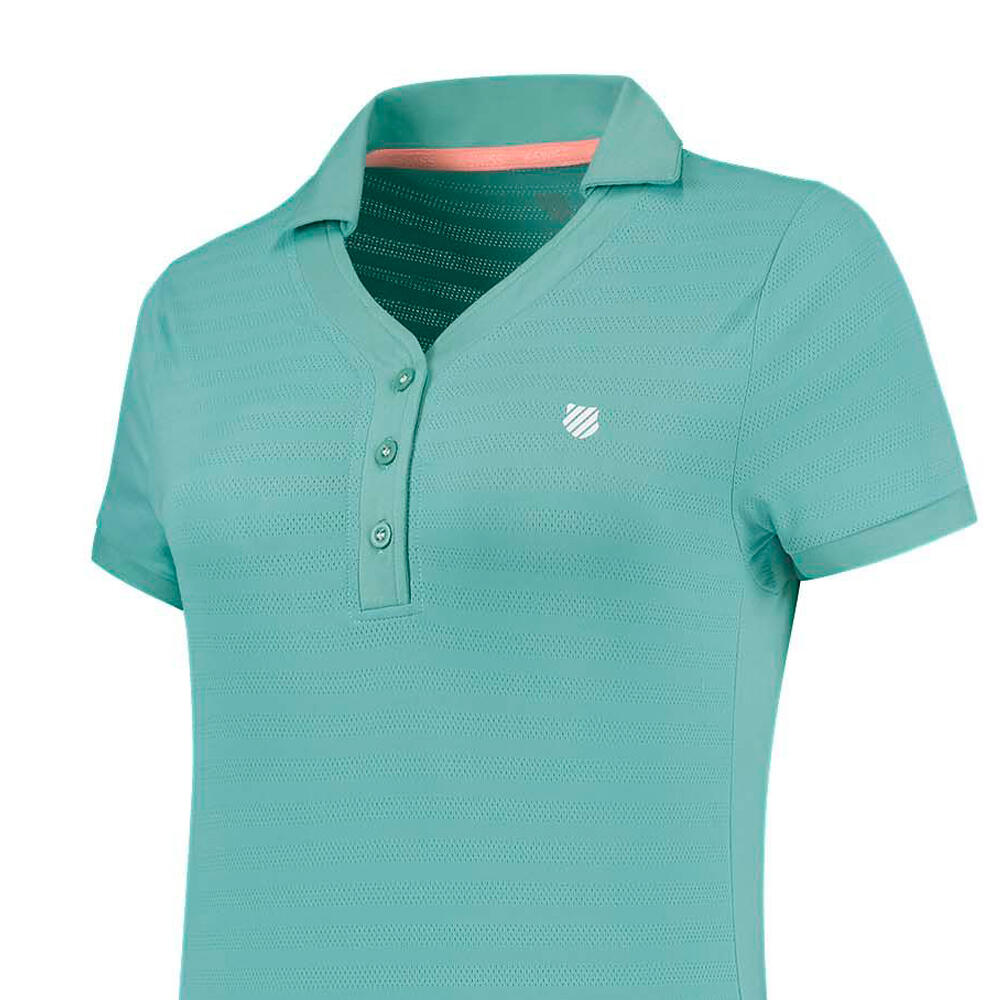 Polo manga corta Hypercourt 5 tenis y pádel Mujer K-Swiss azul 3/4