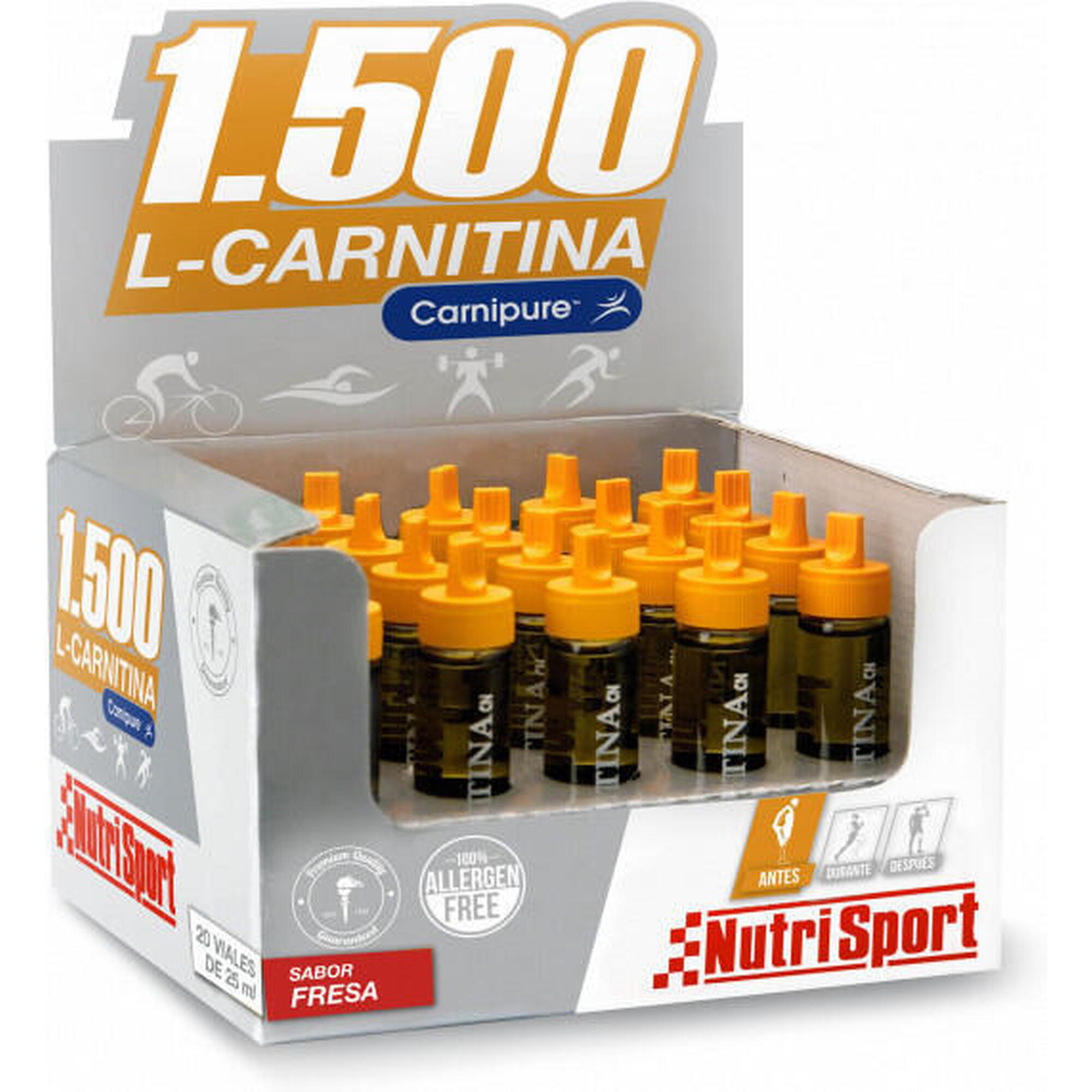 Nutrisport - L-carnitine 1500 - 20 Vials Fraise De Nutrisport - L-carnitine - Taille Unique - Decathlon