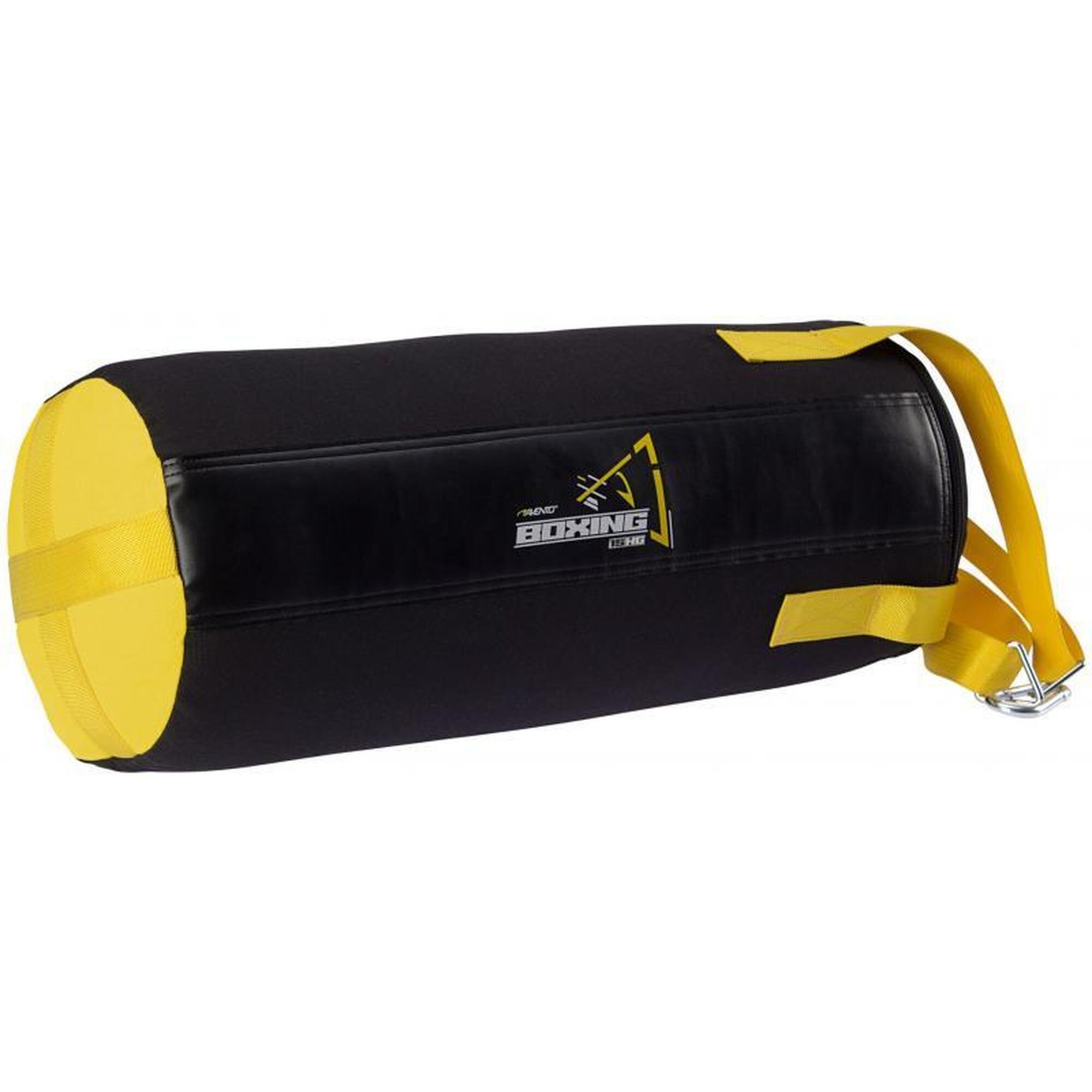 Sac de box Avento 15 kg, 80 cm, canvas, negru/galben