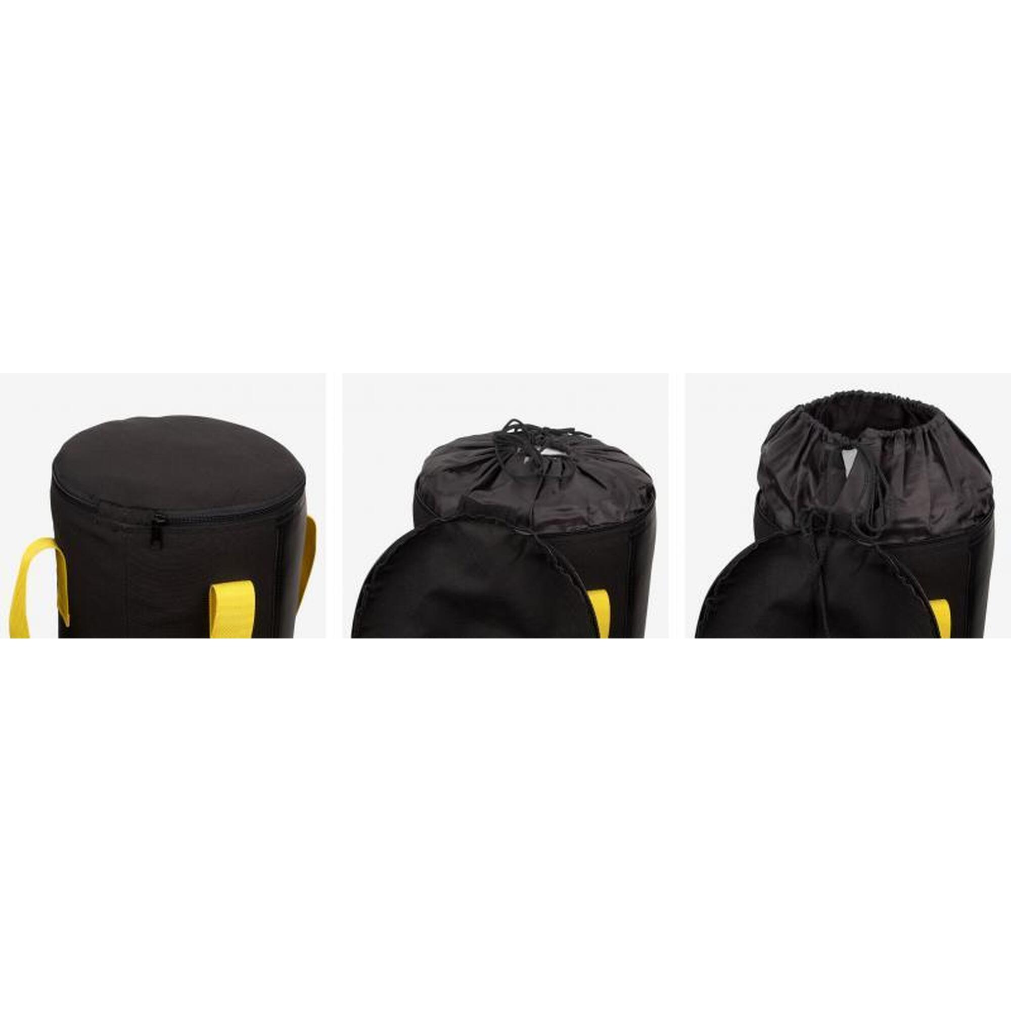 Sac de box Avento 15 kg, 80 cm, canvas, negru/galben