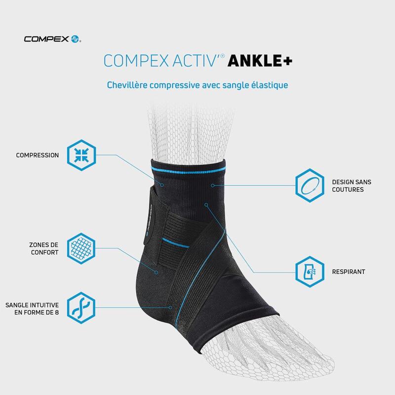 COMPEX ACTIV’ ANKLE+ Compressie Enkelbrace