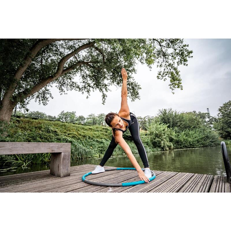Cerc Hula Hoop spumă fitness 1,5 kg, 100 cm, Gri/Albastru