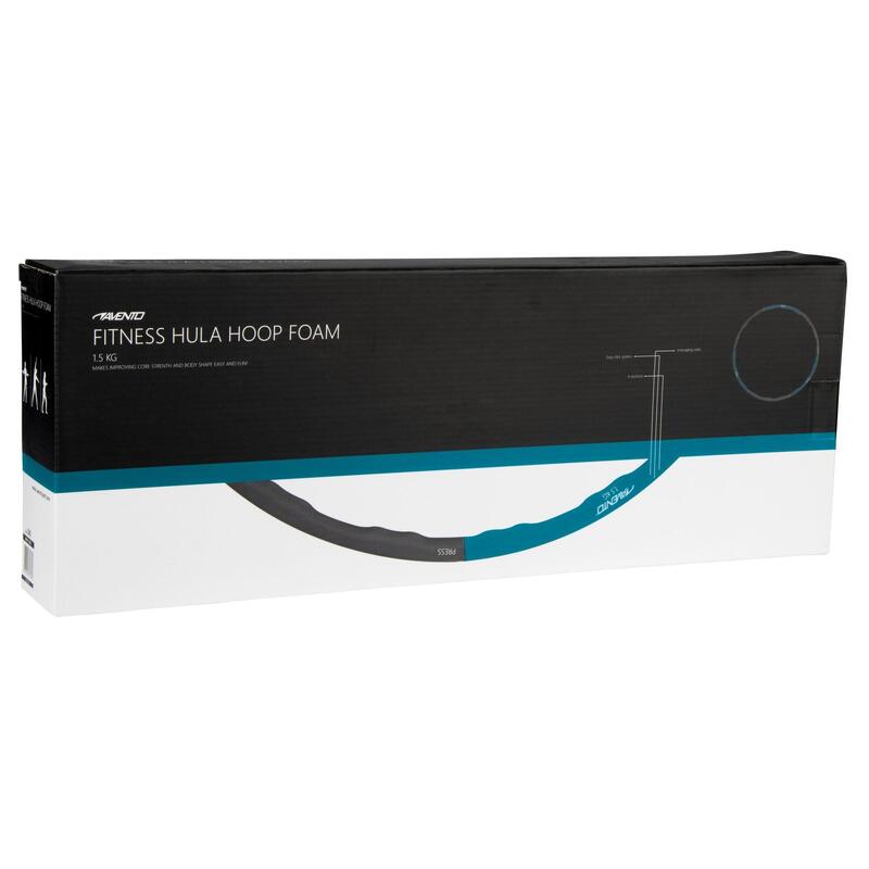 Cerc Hula Hoop spumă fitness 1,5 kg, 100 cm, Gri/Albastru