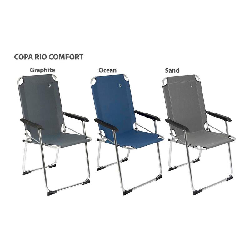 Bo-Camp Copa Rio Campingstoel - Klapstoel - Comfort  XXL- Graphite (antraciet)