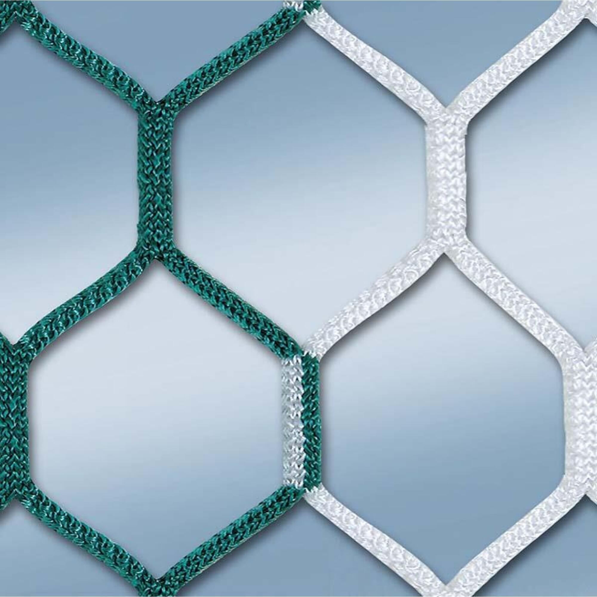 1 Paar Erwachsenetornetze für Prof – 4mm Maschenweite 120mm, Farbe: Grün/Weiss
