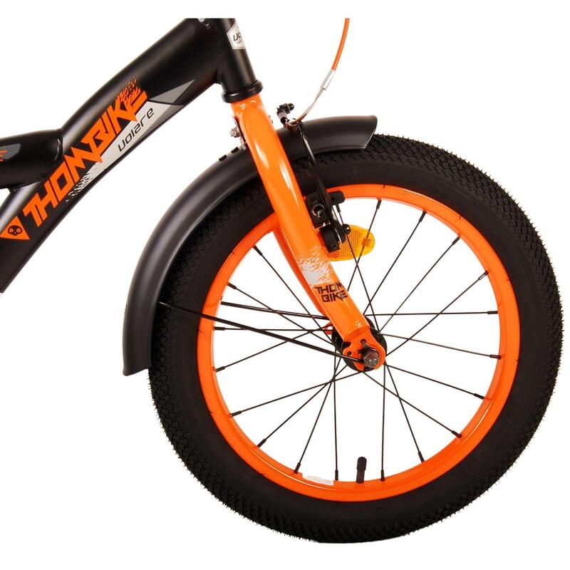 Thombike 16 Pouces 23 cm Garçon Frein à rétropédalage Noir/Orange