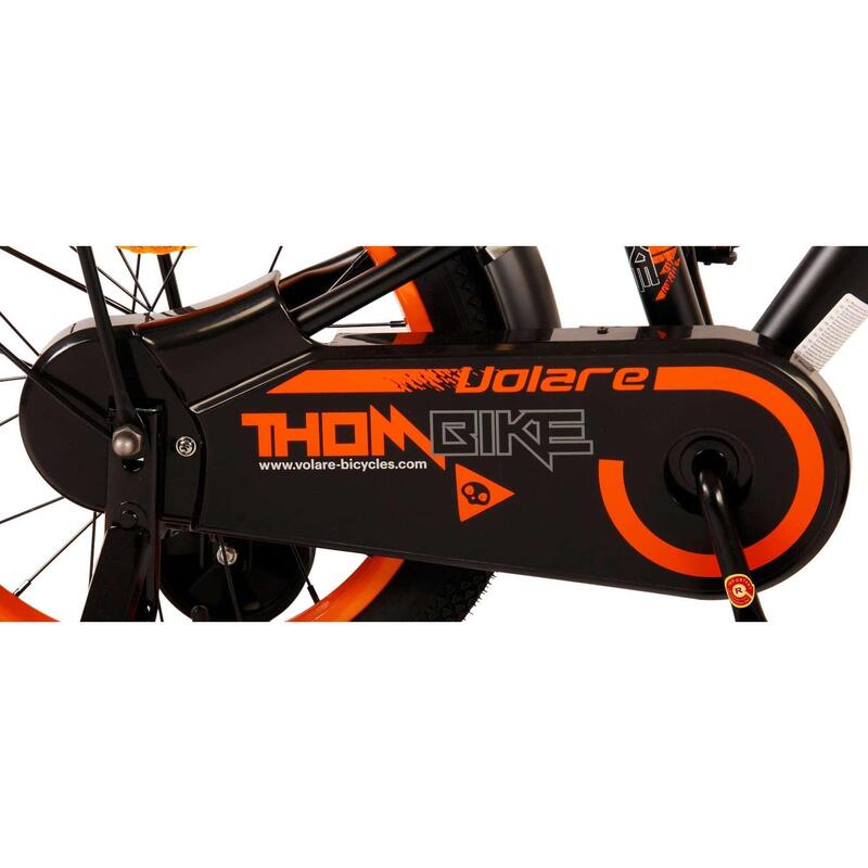 Thombike 16 Pouces 23 cm Garçon Frein à rétropédalage Noir/Orange