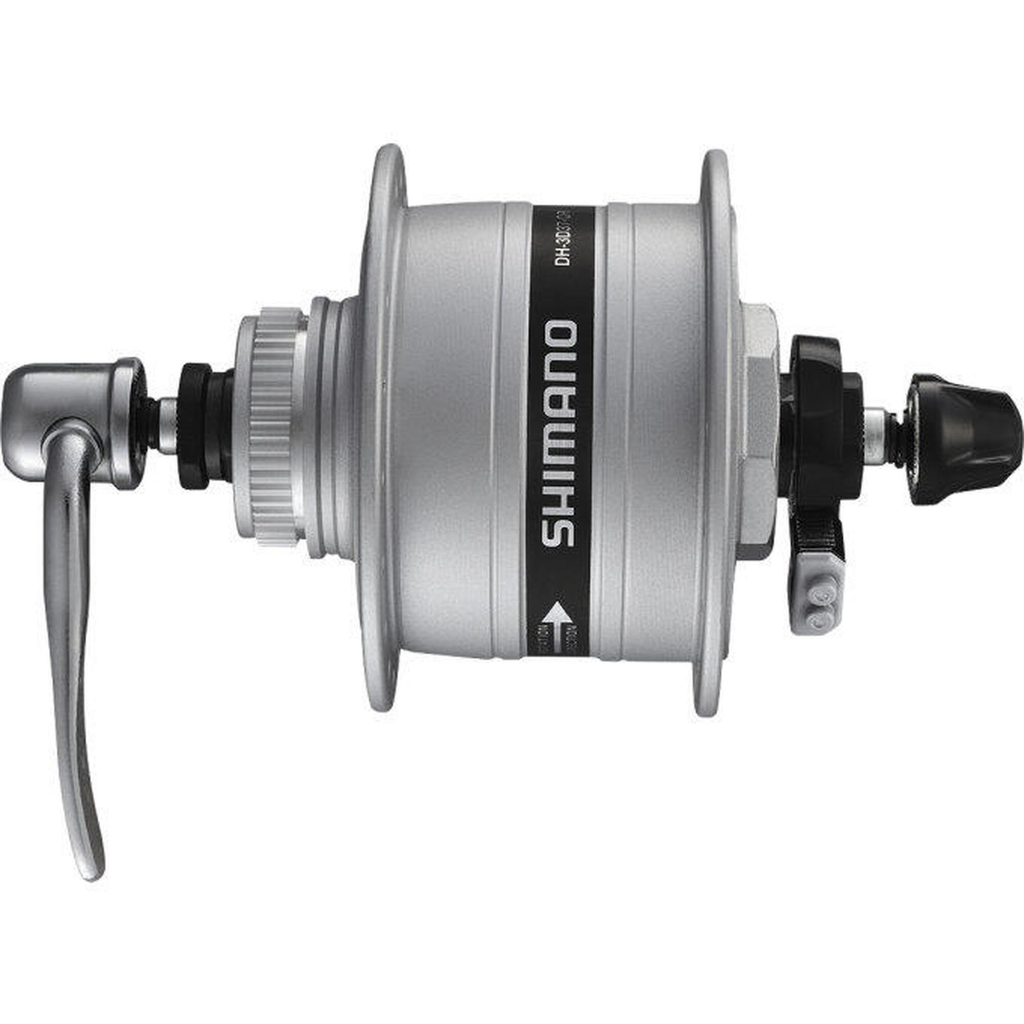 Shimano - Moyeu Dynamo Hd-3d37 3 Watt - 36 Trous - Center-lock - Blocage Rapide - Argent - Moyeu De Roue De Vélo - Taille Unique - Decathlon
