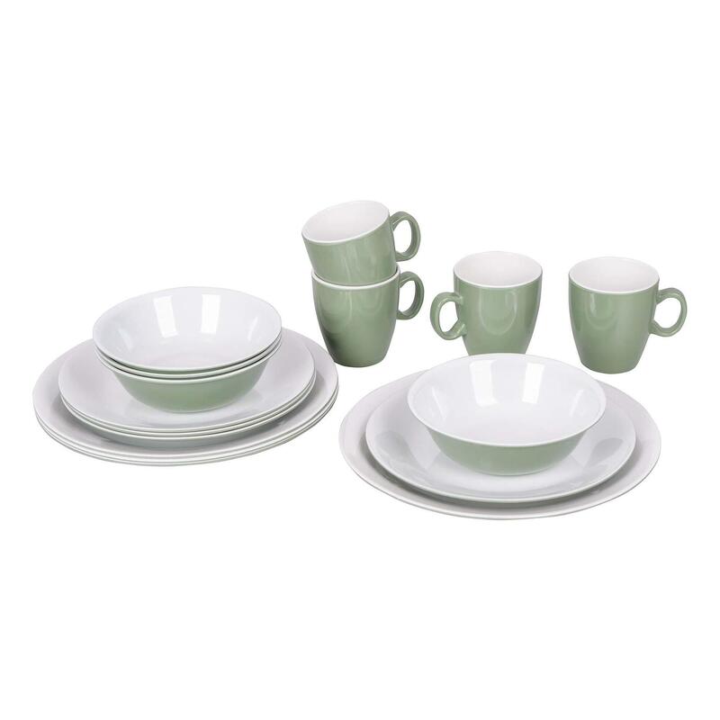 Bo-Camp - Campingbord - 100% Melamine - 16-delig - Groen