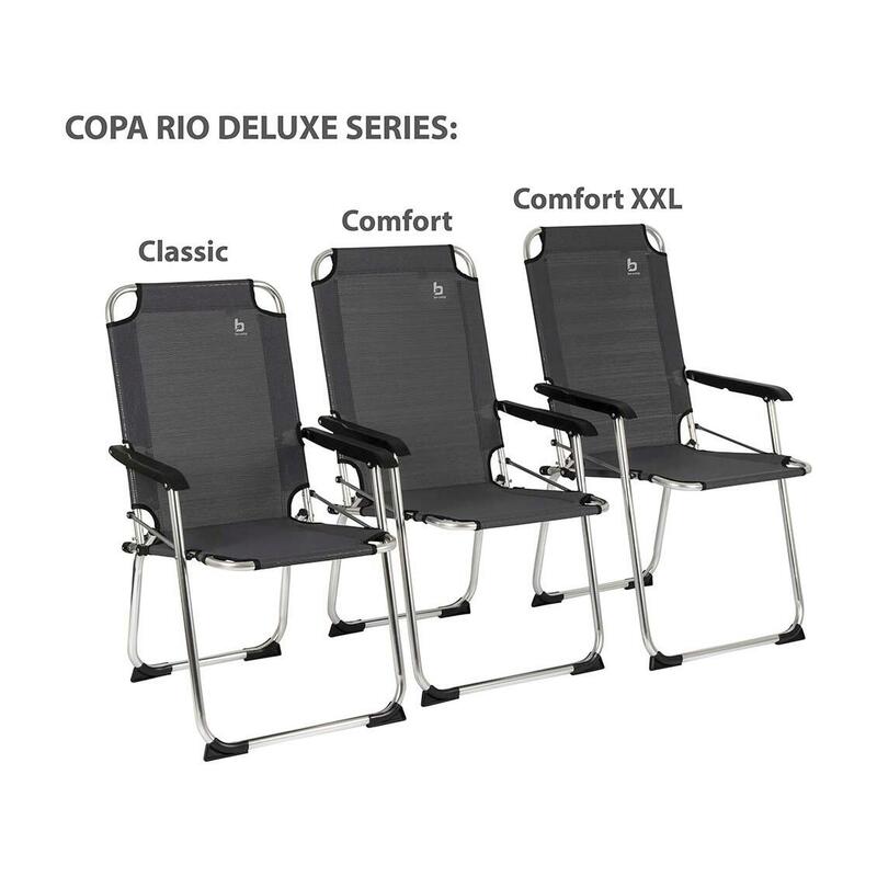 Bo-Camp Copa Rio- Klapstoel - Comfort Deluxe - Grijs